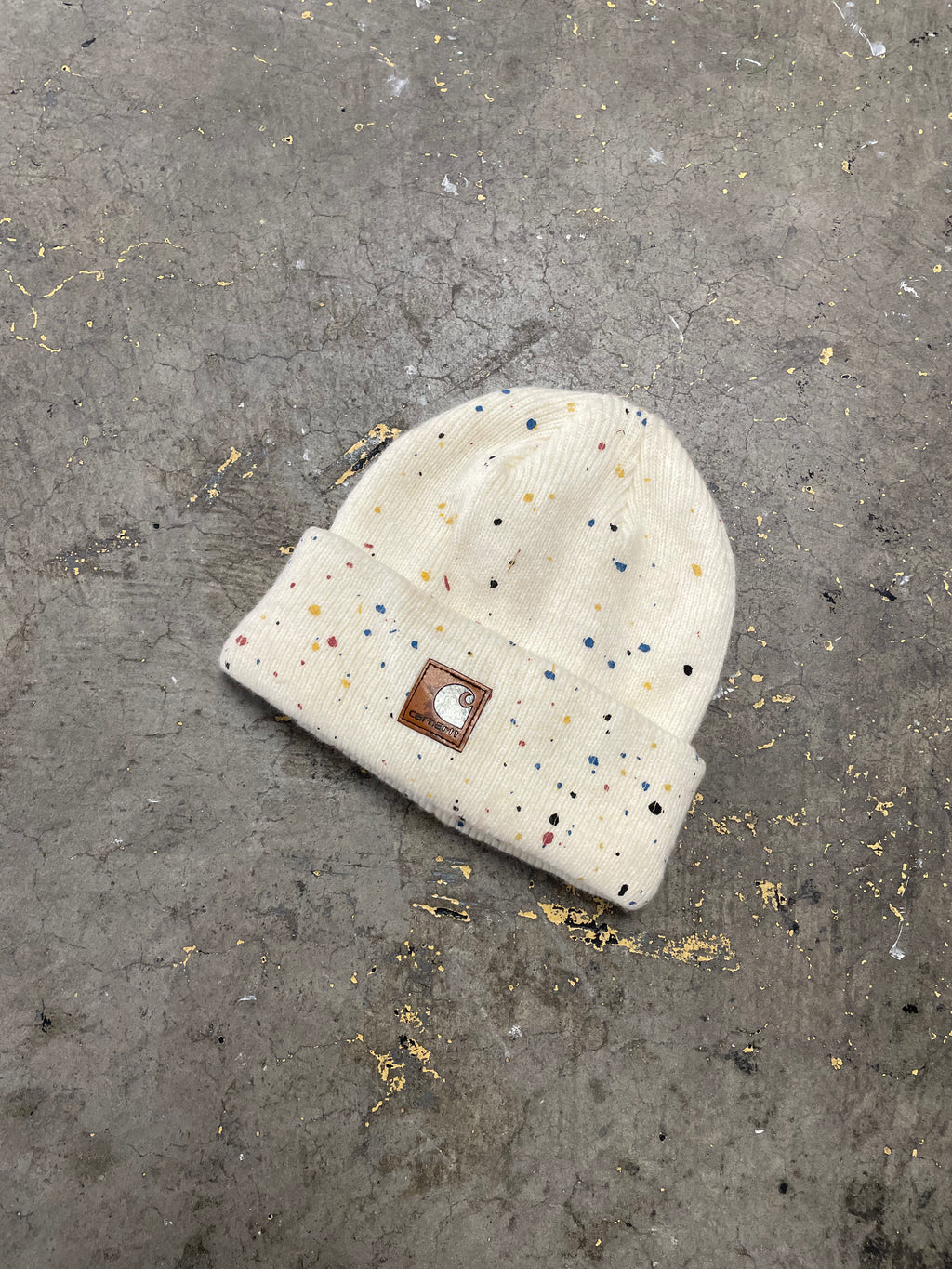 Carhartt paint splatter beanie