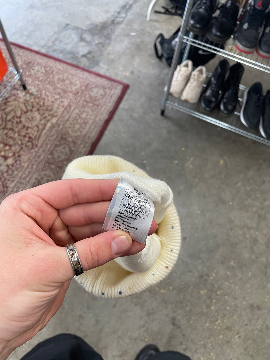 Carhartt paint splatter beanie